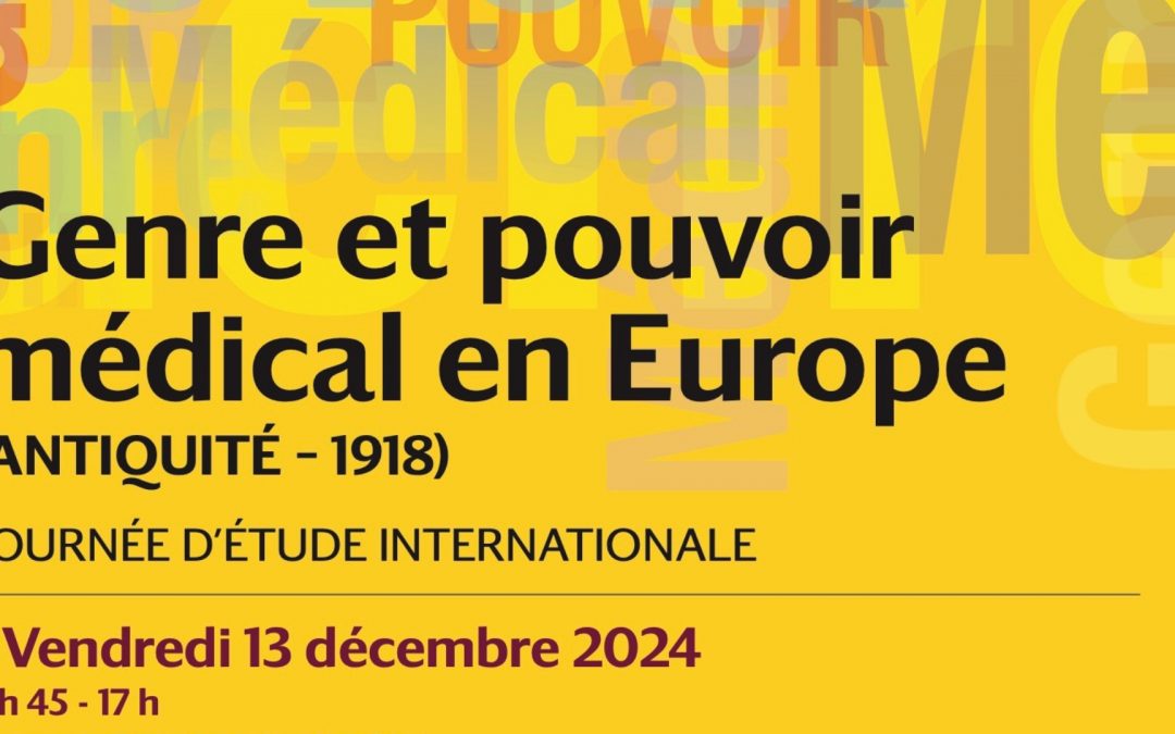[Journée d&rsquo;études] Genre et pouvoir médical en Europe (Antiquité – 1918)