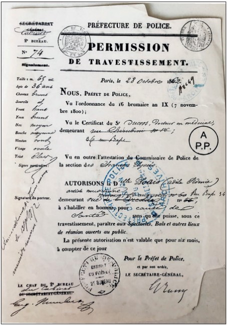 Conférence « Parcours transgenres dans la France du XIXe siècle » 11 mars 2024