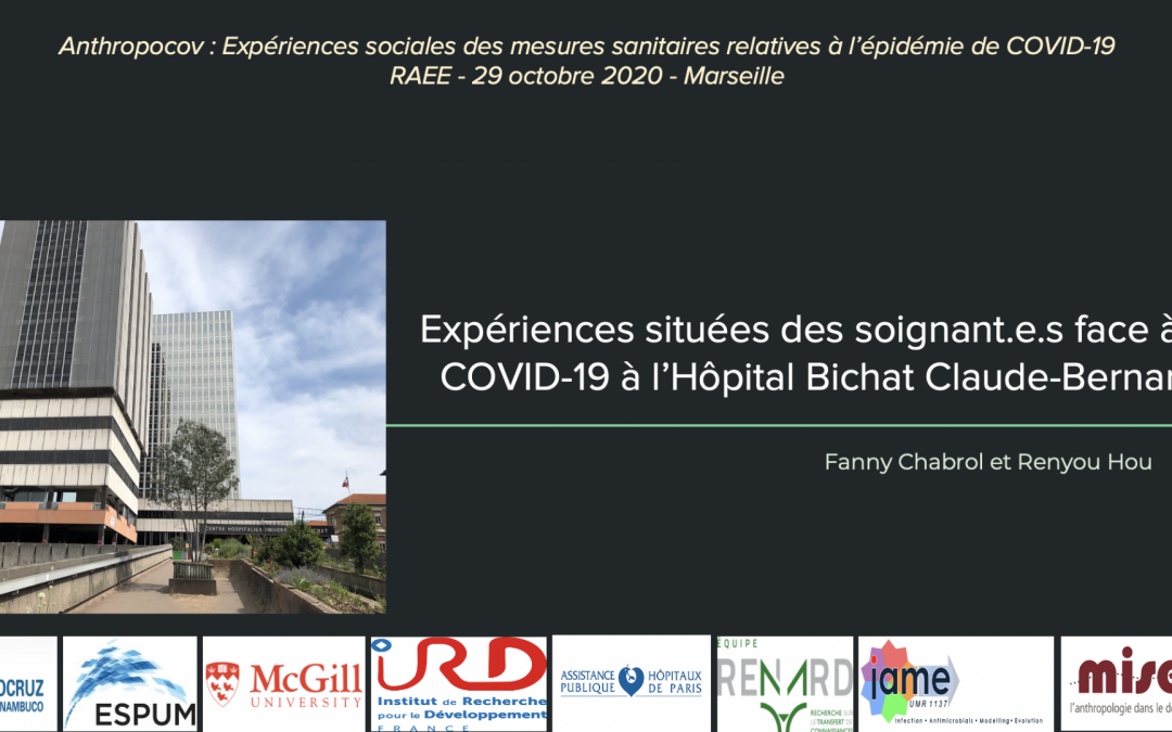Colloque « Anthropocov » (RAEE) : Les expériences vécues par les soignants face à la COVID-19 à l’Hôpital Bichat Claude-Bernard