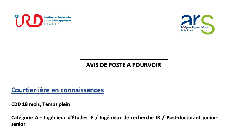 Projet CourtISS – Poste à pourvoir : Courtier·ière en connaissances